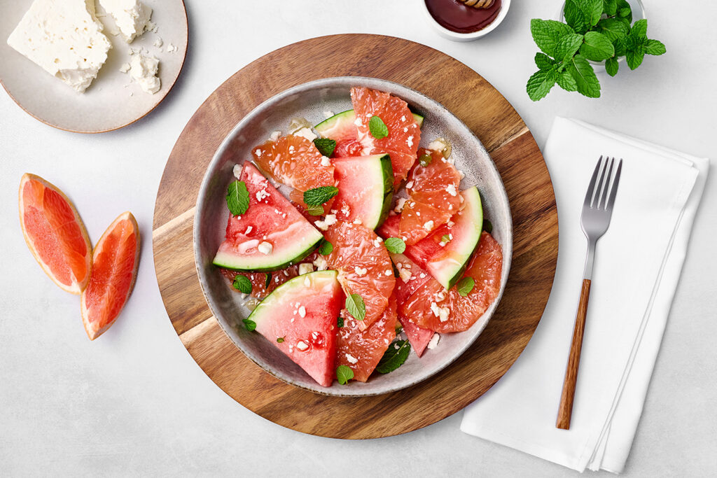 Salade De Pamplemousse De Floride, Pastèque Et Feta