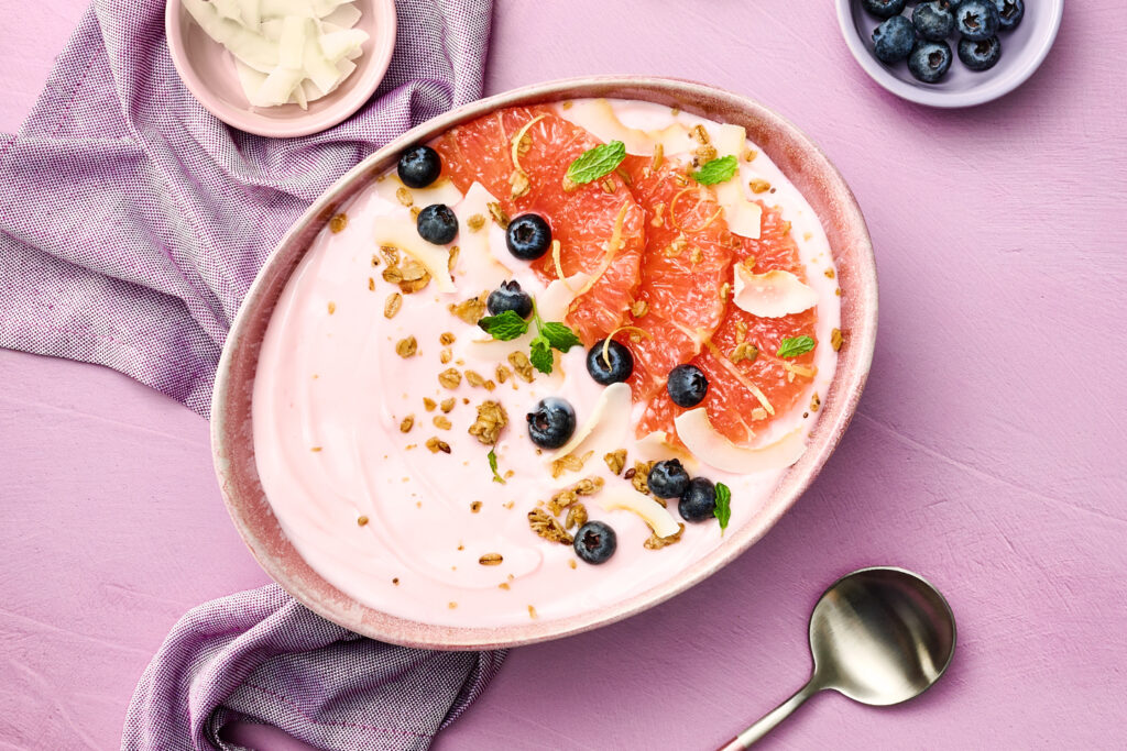 Smoothie Bowl Aux Pamplemousse De Floride Et Myrtilles